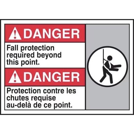 Accuform BILINGUAL ANSI DANGER SAFETY SIGN FALL MAFC131XT